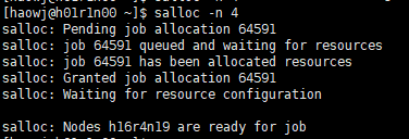 提交节点资源获取作业-salloc · 计算服务